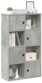 betonszürke szerelt fa könyvespolc 60x24x101,5 cm