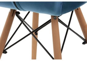 KÉSZLET 4x Étkezőszék TRIGO 74x48 cm sötét kék/bükkfa