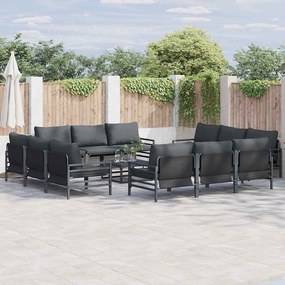 Kerti Kanapé Szett 13 pcs Antracitszürke Acél