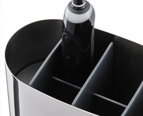 Fényes ezüstszínű rozsdamentes acél fogkefetartó állvány EasyStore Luxe – Joseph Joseph