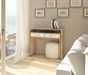 Számítógépasztal Zoom világos sonoma tölgy + fényes fehér. 780221