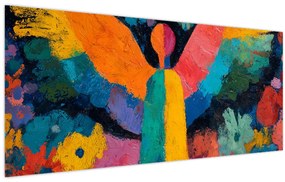 Kép - Absztrakt angyal virágokkal (120x50 cm)