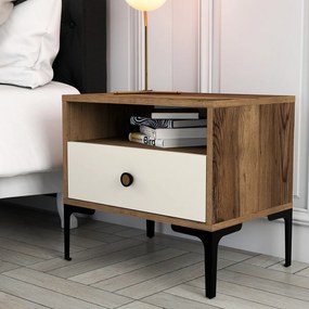 Éjjelis szekrény Lizbon Walnut Cream