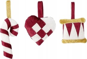 Karácsonyfadíszek Bloomingville puha anyagból 3 db