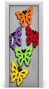 Ajtó tapéta színes pillangók 75x205 cm
