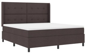 Boxspring Ágy Matraccal és LED világítással Sötétbarna 180x200 cm Szövet