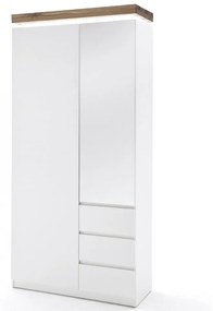 ROMINA komód matt fehér színű MDF-ből LED világítással 91 x 38 x 198 cm