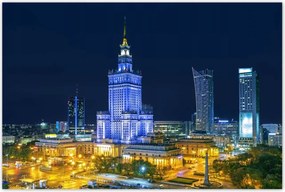 Poszterek 120x80 Varsó éjszaka Palota
