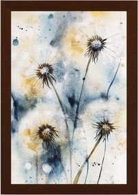 Poszter Keret Fa Akvarell Természet Tavasz Virágok Pitypang 40x60