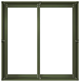 vidaXL növénytartó olívazöld 80x80x40 cm hidegen hengerelt acél