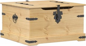 vidaXL Corona tömör fenyőfa tárolóláda 78 x 78 x 45 cm