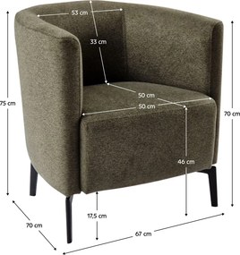 Design fotel, zöld/fekete, KAPY