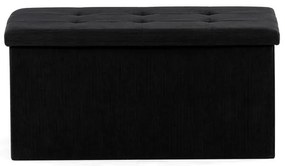 Fekete kordbársony Tárolós Puff. TAB-472 BK6
