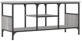 szürke sonoma színű szerelt fa és vas TV-szekrény 100x35x45 cm