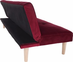 Kanapé széthúzhatós, bordó/tölgy, ALIDA