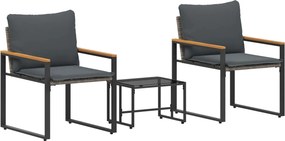 vidaXL Bútor szettek párnával 3 pcs Szürke és sötétszürke Rattan