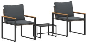 vidaXL Bútor szettek párnával 3 pcs Szürke és sötétszürke Rattan