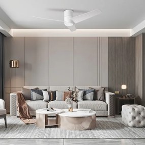 ZEVENTI - LED mennyezeti ventilátor BARROSA LED/18W/230V Wi-Fi Tuya fehér + távirányító