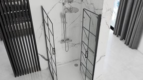 Rea Molier Black Double, zuhanykabin összecsukható ajtóval 90 (ajtó) x 80 (ajtó), 6mm átlátszó üveg, fekete profil, KPL-K1011