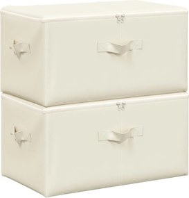 vidaXL 2 db krémszínű szövet tárolódoboz 43 x 34 x 23 cm