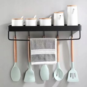 Fürdőszobai Akasztós Polc fúrás nélkül 50cm fekete