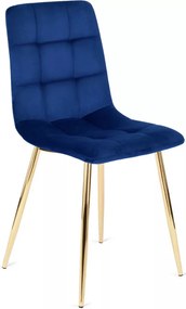 Sötétkék Bársony Étkezőszék Arany Lábbal. YORK Belföldi Raktárról