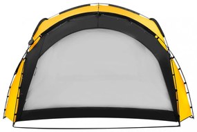 sárga rendezvénysátor LED-del és 4 oldalfallal 3,6x3,6x2,3 m