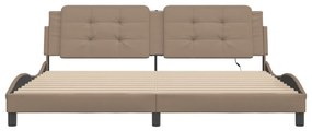 cappuccino színű ágykeret LED-ekkel matrac nélkül Zadar 200 x 200 cm
