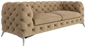 Világosbarna bársony kanapé 225 cm Chelsea – Ropez