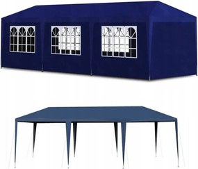Kerti Pavilon Vendéglátó Sátor Kék 3x9 m 8 Fal