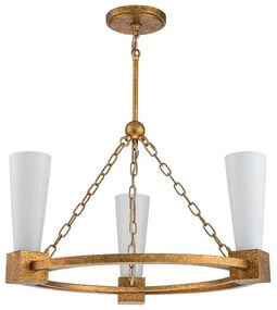 Elstead KRISTY3-DG-OPAL - KRISTY rúdon függő csillár 3xE27/40W/230V, rézszínű