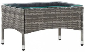 szürke polyrattan dohányzóasztal 60 x 40 x 36 cm