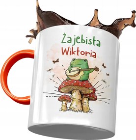 Narancssárga Bögre Viktória Barátnőnek Ajándék Nyomtatott Fotóval