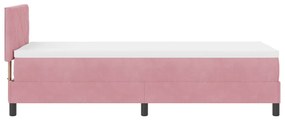 vidaXL Boxspring Ágy Mattal és LED Világítással Rózsaszín 80x200 cm Bársonyos