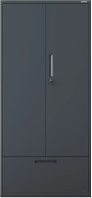 Moduláris többfunkciós fém szekrény magas fiókkal antracit MEGAN 1950 x 900 x 400 mm