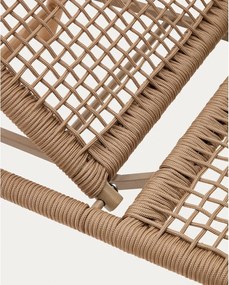 Barna tömörfa-fém kerti napozóágy Dandara – Kave Home