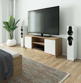 TV asztal Dariel (szonoma tölgy + fehér). Akció -12%. 1069015