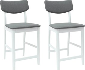 vidaXL Étkező Székek 2 pcs Fehér 48 x 49 x 95 cm Tömör Gumi Fa