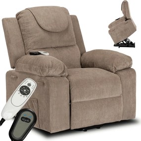 FENIX elektromos masszázsfotel felállás segítő funkcióval bézs