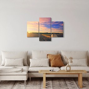 Egy sárga autó képe a mezőn (90x60 cm)