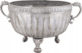 Ezüst színű fém retro vintage váza 22 x 39 cm