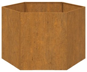 rozsda színű corten acél növénytartó 60 x 60 x 45 cm