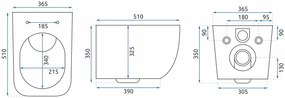 WC csésze REA MARTIN SLIM RIMLESS DUROPLAST