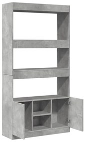 betonszürke szerelt fa magasszekrény 92 x 33 x 180 cm