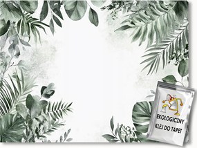 Fotótapéta Flizelina Akvarell Természet Növények Levelek Zöld 416x290 ragasztó