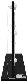 LED világítással ellátott tükör fekete tölgy 100x55x18 cm