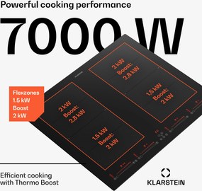 Klarstein Masterzone 60 Flex, indukciós főzőlap, max. 9600 W, beépített, 4 Flex zóna, ThermoBoost technológia, Smart Flex