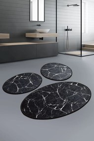 Marble fekete fürdőszobai szőnyeg