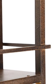 Ipari függőlámpa rozsdabarna polccal 4 lámpás - Cage Rack