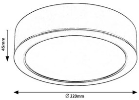 Rabalux 2692 - SHAUN LED fürdőszobai mennyezeti lámpa 24W, 22 cm, IP44